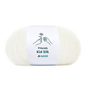 Hobbii Friends Kid Silk Yarn - white 01 25g .09 oz New mohair silk wool craft